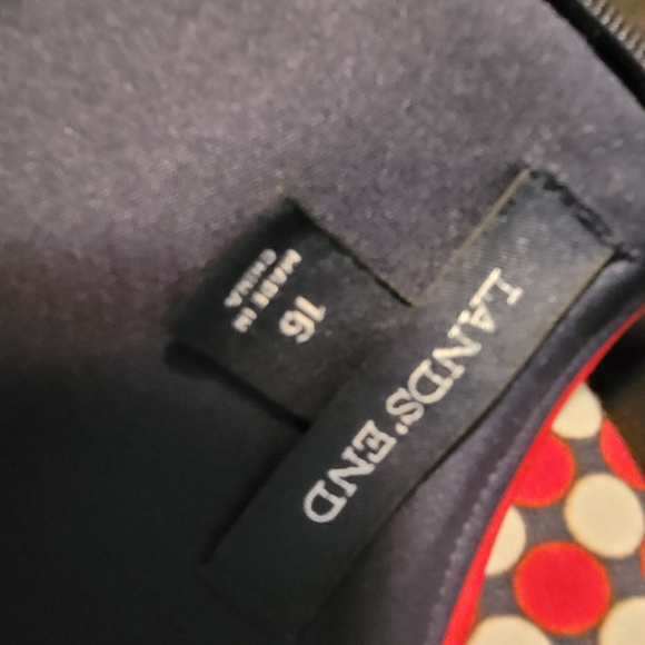 Lands' End midi fitted dress size 16 red and white polka dot - Picture 12 of 14